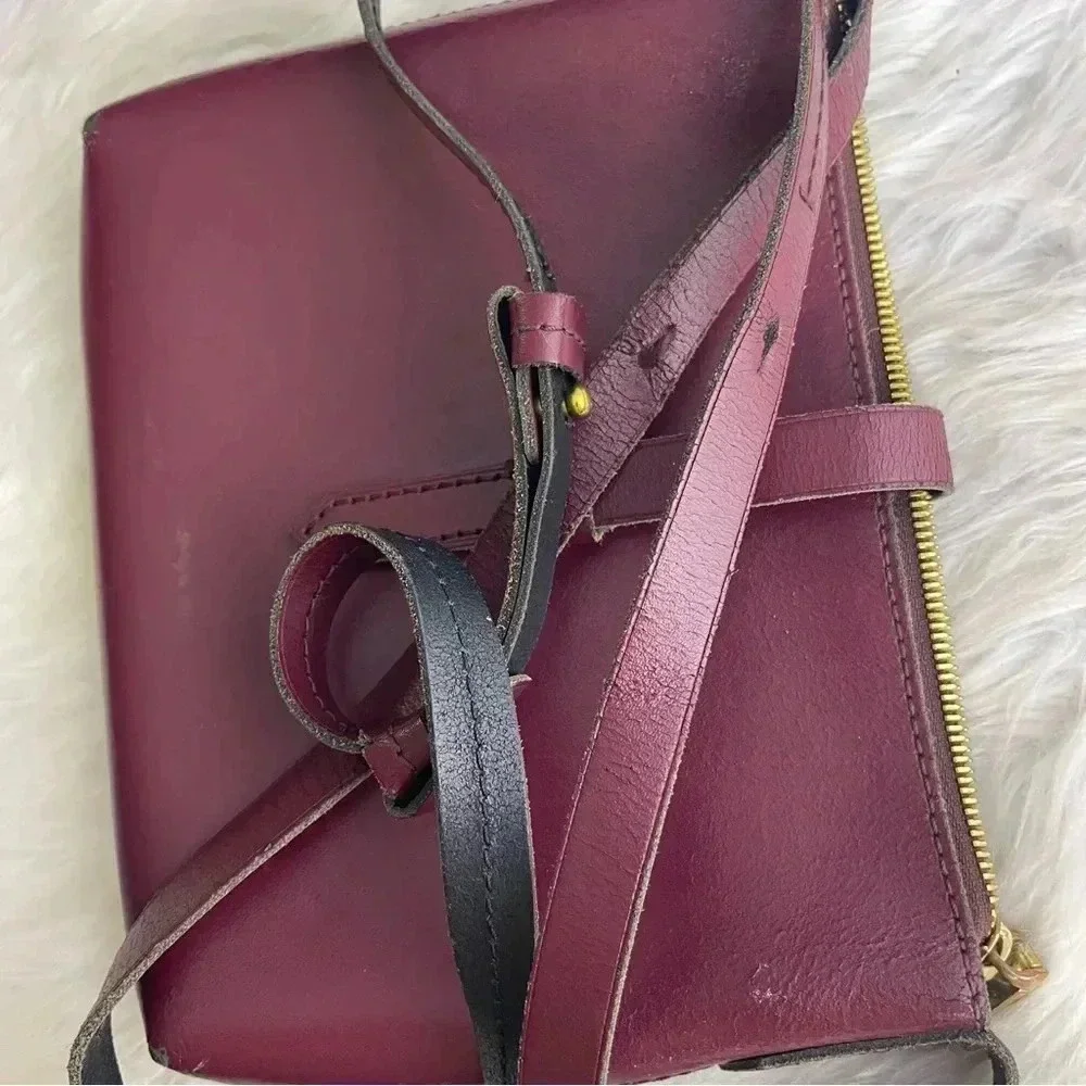 J. Crew Burgundy Leather Crossbody Purse